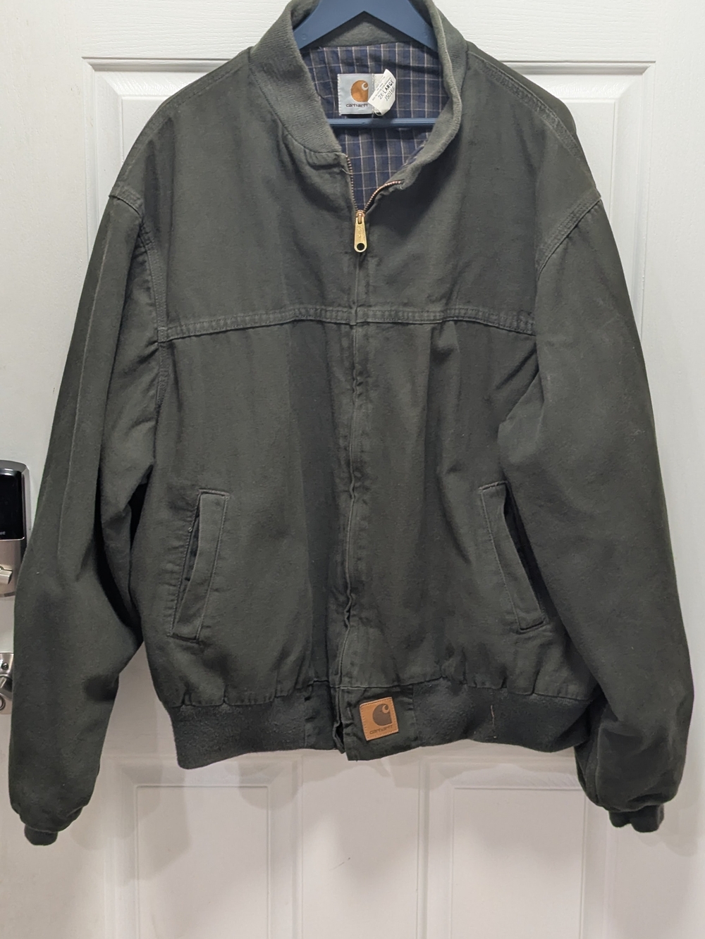 Vintage 1997 Carhartt Plainsman Bomber Jacket 2XL Moss Green JS0166 EUC